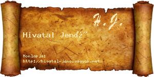 Hivatal Jenő névjegykártya
