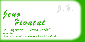 jeno hivatal business card